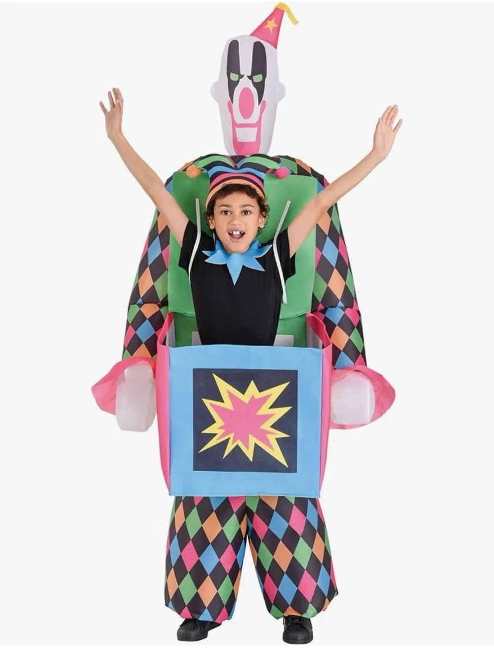 Jack In The Box Child Costume,Child size 8-10, : 1 Red & green jack in the box
